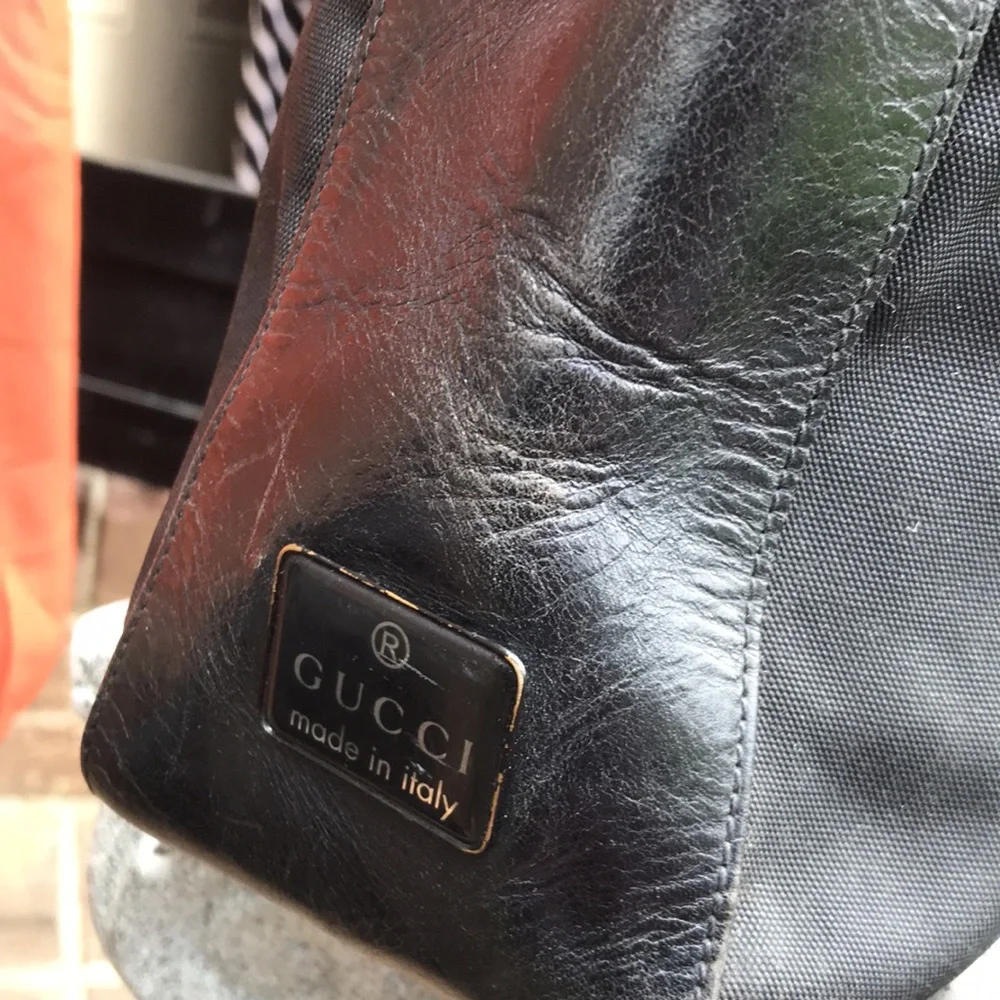 GUCCI Black Pewter Leather Hobo Arm Purse - Picture 4 of 6